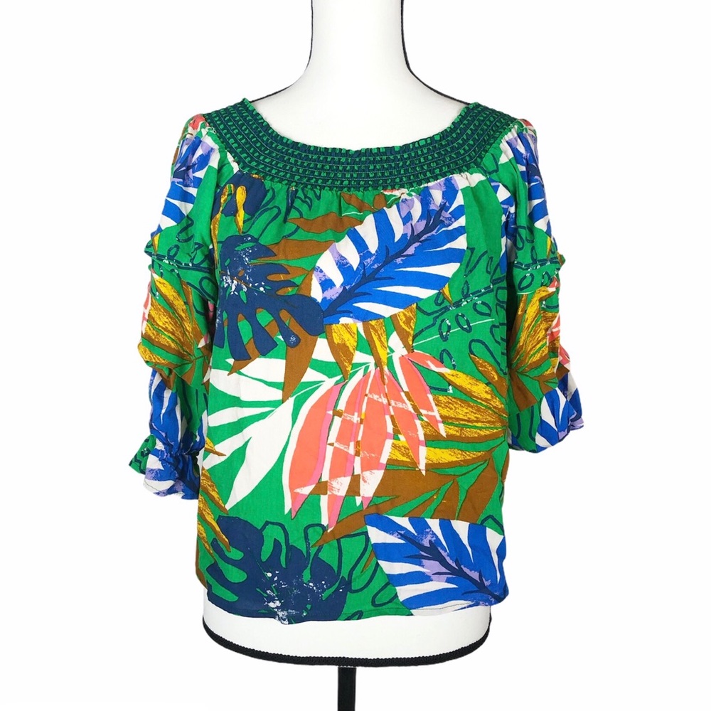 Jealous Tomato Tropical Off Shoulder Blouse - Picture 2 of 6